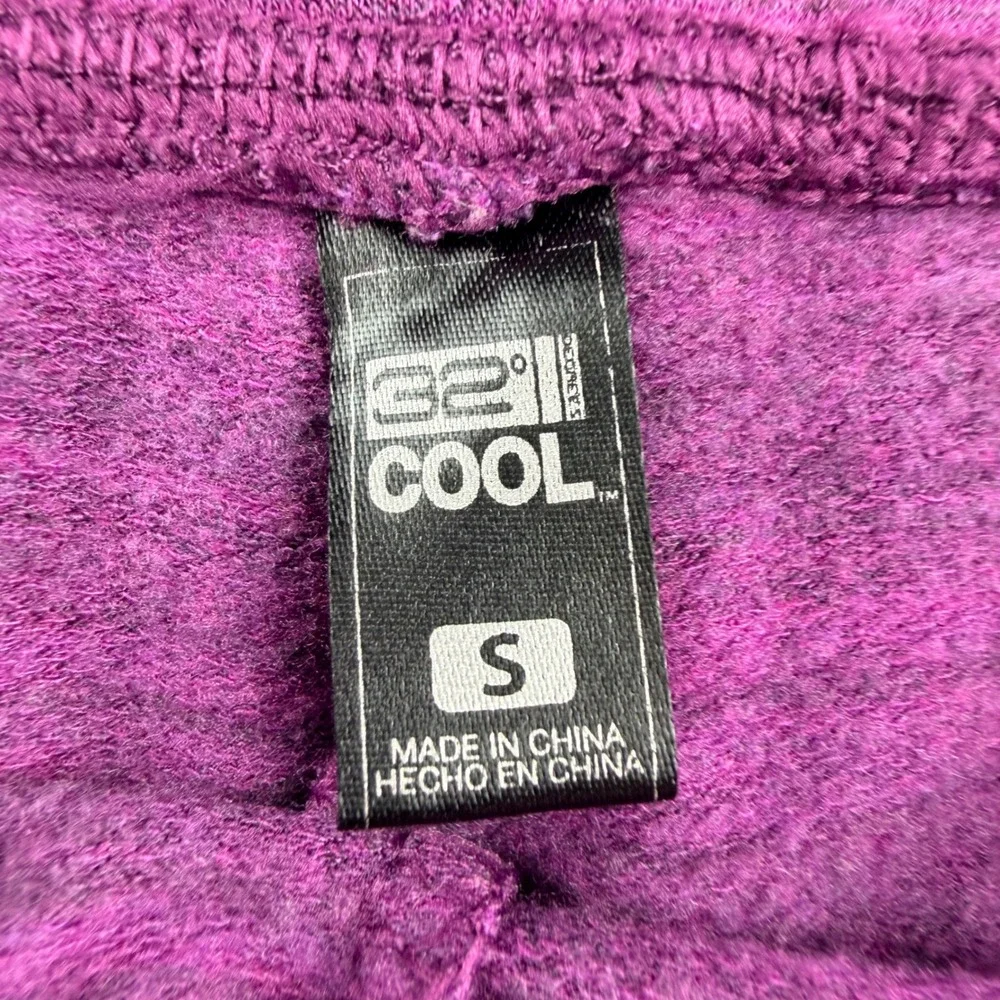 32 Degrees Cool Ladies Fleece Short Heather Purple Women's S Drawstring Pockets